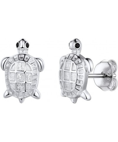 Hypoallergenic 925 Sterling Silver Cute Animal Earrings for Women Girls Lovely Cat/Hedgehog/Turtle Stud Earrings for Sensitiv...