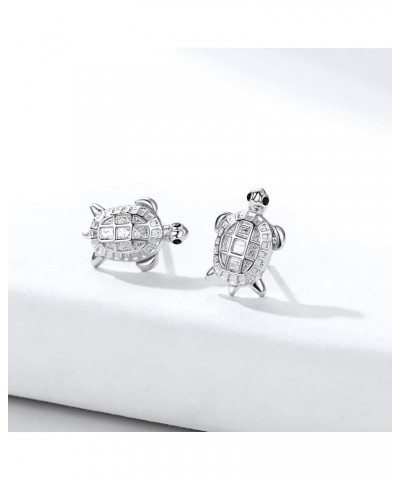 Hypoallergenic 925 Sterling Silver Cute Animal Earrings for Women Girls Lovely Cat/Hedgehog/Turtle Stud Earrings for Sensitiv...