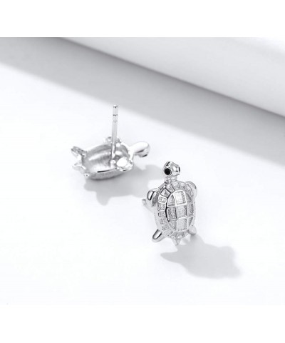 Hypoallergenic 925 Sterling Silver Cute Animal Earrings for Women Girls Lovely Cat/Hedgehog/Turtle Stud Earrings for Sensitiv...