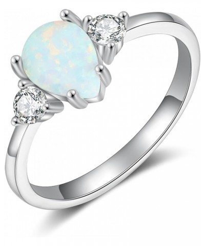 10K 14K 18K Gold Opal Rings for Women Engrave Name Size 4 to 12 Anniversary Birthday Jewelry Gifts for Her 8-Style $68.80 Rings