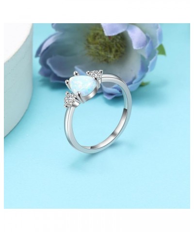 10K 14K 18K Gold Opal Rings for Women Engrave Name Size 4 to 12 Anniversary Birthday Jewelry Gifts for Her 8-Style $68.80 Rings