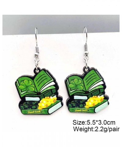 St. Patrick Earrings Clover Earrings Beer Earrings Owl Earrings Penguin Earrings Book Earrings Wooden Green Earrings St. Patr...