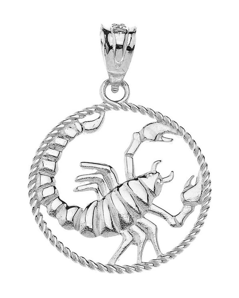 Exquisite 925 Sterling Silver Round Zodiac Sign Horoscope Constellation Rope-Style Charm Pendant SCORPIO Sterling Silver $11....