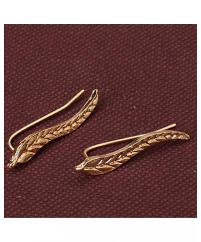 TraveT Leaf Earrings Ear Clip for Women Girls Simple Jewelry Party Gifts,Silver Golden $3.24 Earrings