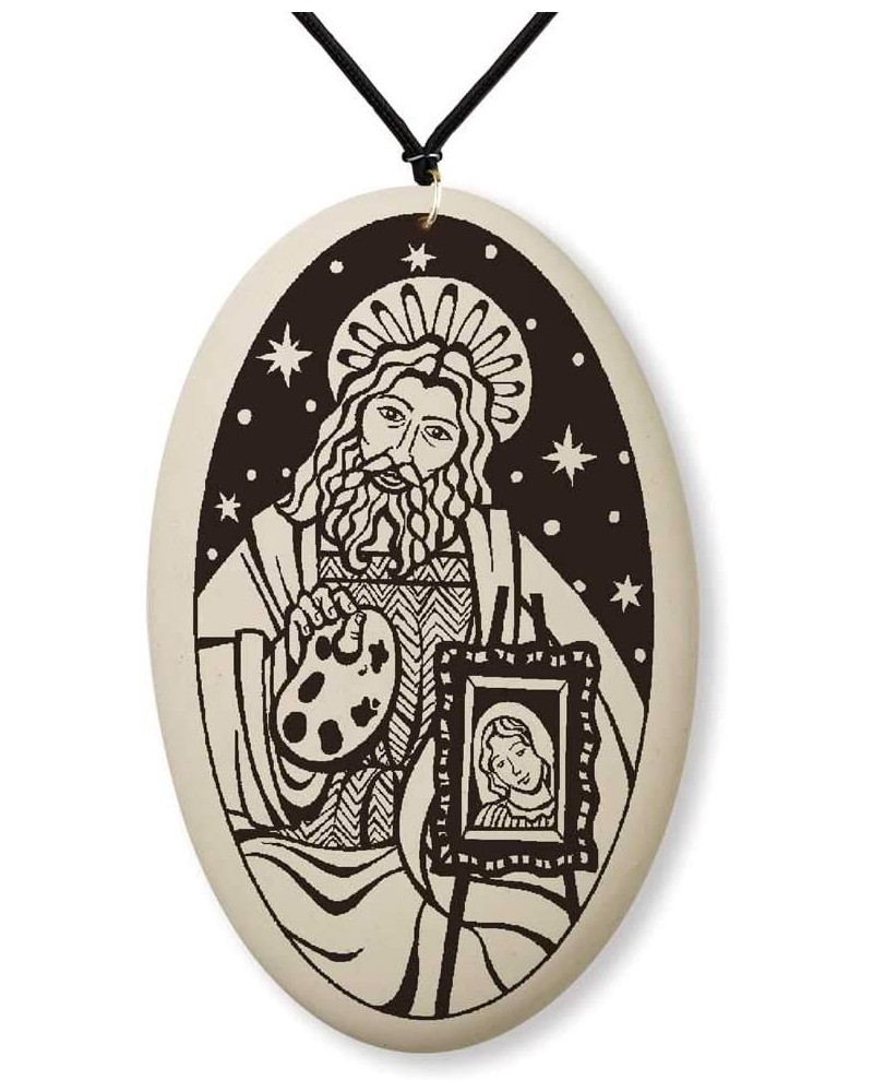 Saint Luke Medal on Braided Cord | Patron of Artists, Physicians, and Surgeons $13.50 Necklaces