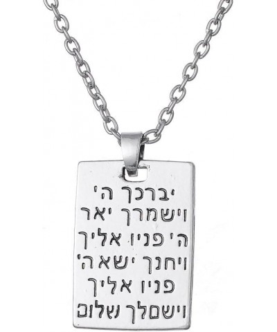 Jewish Hebrew Necklace Aaronic Blessing Necklace Messianic Jewish Yeshua Symbol Israel Jewelry for Men Women Silver tone 2 $9...