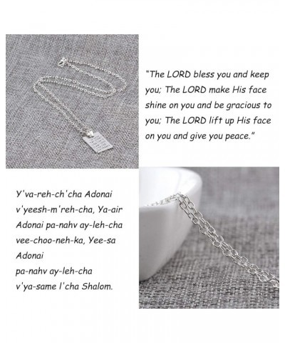 Jewish Hebrew Necklace Aaronic Blessing Necklace Messianic Jewish Yeshua Symbol Israel Jewelry for Men Women Silver tone 2 $9...