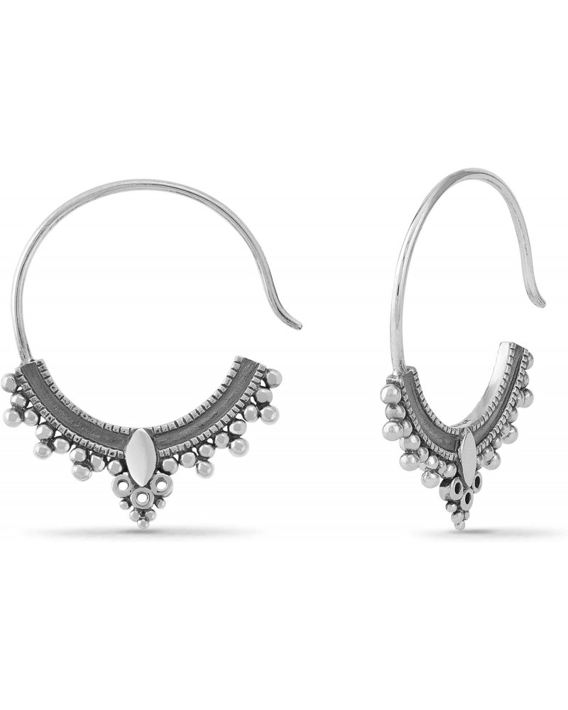 Jewelry Sterling Silver Bohemian Pull Through Hoop Earrings $18.40 Earrings