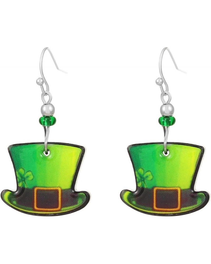 St Patrick's Day Earrings for Women Shamrock Dangle Earrings Green Clover Hat Horseshoe Drop Earrings Good Luck Earrings Jewe...