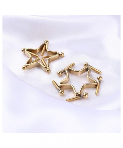 Sexy Body Piercing Rings Adjustable Surgical Steel Non-Pierced Nipple Shields Rings Screw Clip on Body Jewelry Gold One Size ...