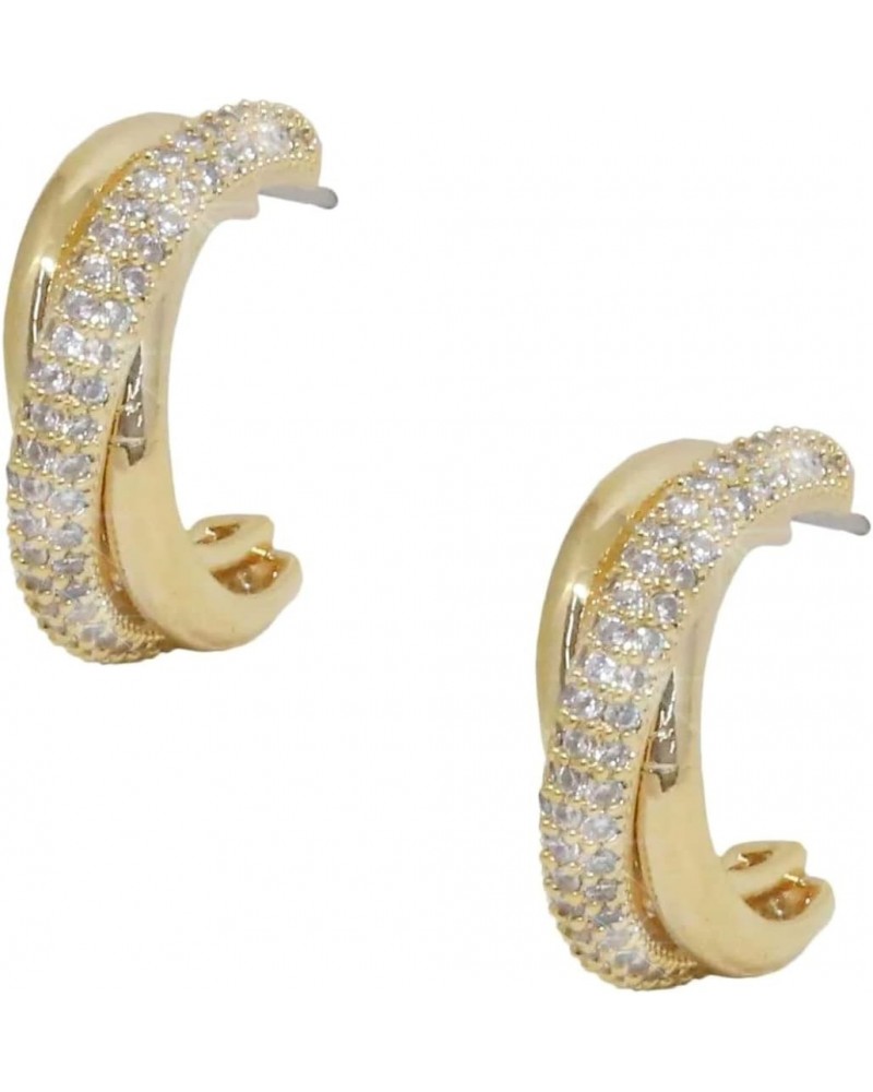 Women's Crystal Intertwined Cuff Earrings, Gold, One Size $26.95 Earrings