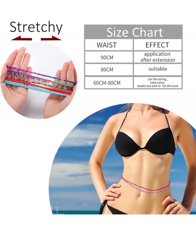 32Pcs Waist Beads For Women Colorful Body Chains Set Elastic African Belly Beads Waist Beads Weight Loss Beaded Summer Bikini...