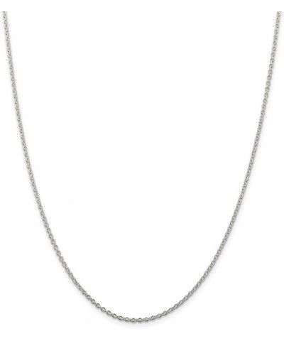 2mm Rhodium Plated Sterling Silver Solid Cable Chain Necklace 24.0 Inches $33.91 Necklaces