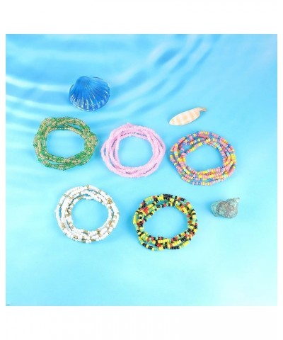 32Pcs Waist Beads For Women Colorful Body Chains Set Elastic African Belly Beads Waist Beads Weight Loss Beaded Summer Bikini...