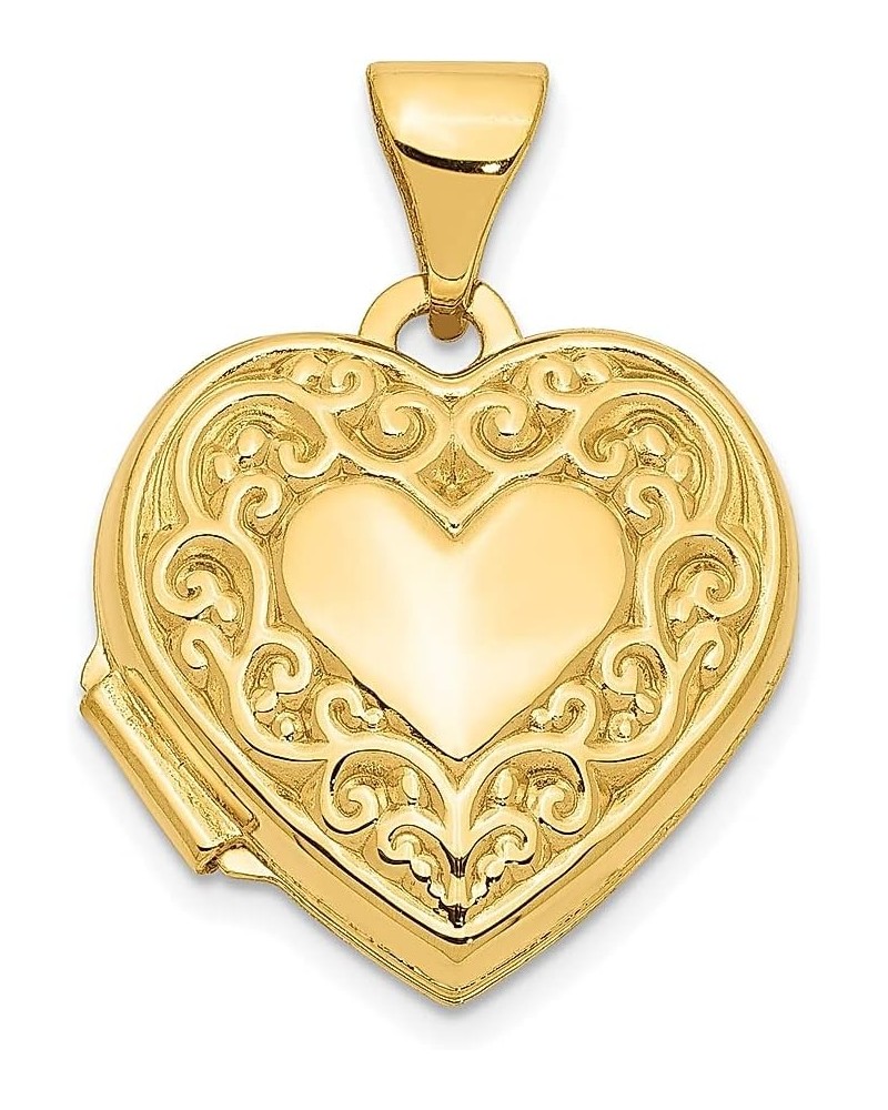 14k Yellow Gold Heart Personalized Photo Locket Necklace Charm Pendant Fine Jewelry For Women Gifts For Her $72.23 Necklaces