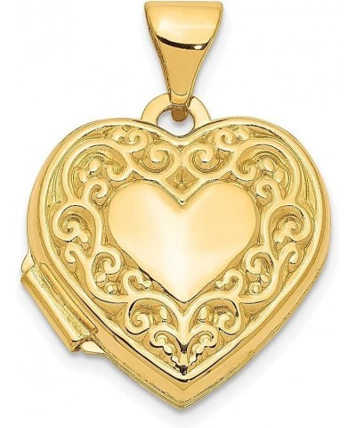 14k Yellow Gold Heart Personalized Photo Locket Necklace Charm Pendant Fine Jewelry For Women Gifts For Her $72.23 Necklaces