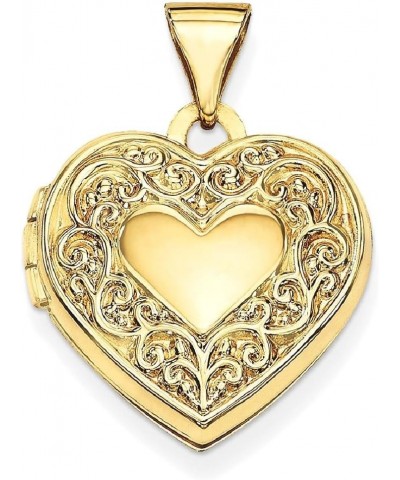 14k Yellow Gold Heart Personalized Photo Locket Necklace Charm Pendant Fine Jewelry For Women Gifts For Her $72.23 Necklaces