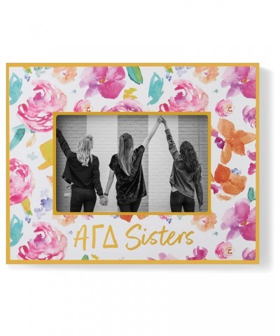 Alpha Gamma Delta Sister Picture Frames with Cute Floral Design, for 4" x 6" Pictures, AGD Sorority Gifts, Big Little Sororit...