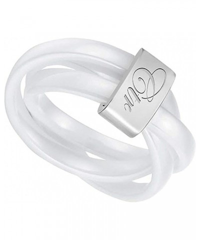 J160 Size 5-10 Avanti 3 Pc White Ceramic Ring Mormon LDS CTR $13.76 Rings