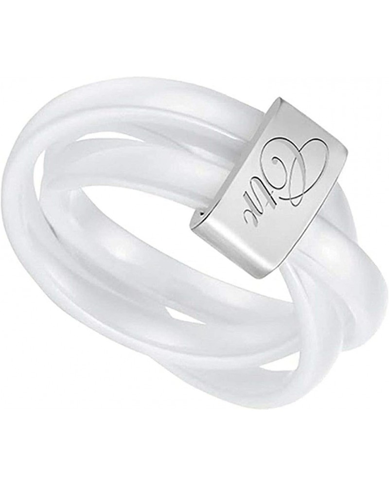 J160 Size 5-10 Avanti 3 Pc White Ceramic Ring Mormon LDS CTR $13.76 Rings