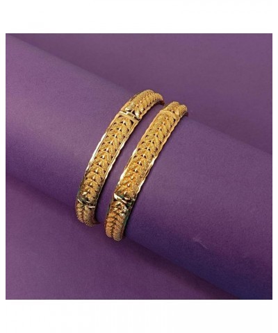 Indian Style Bollywood Gold Plated Rhinestone Crystal Bridal Wedding Bracelet Bangle Set Jewelry Style 2 (Set of 2 Pcs) 2-6 $...