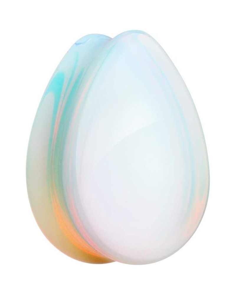 Teardrop Opalite Stone Double Flared Ear Gauge Plug 9/16" (14mm) $10.63 Body Jewelry