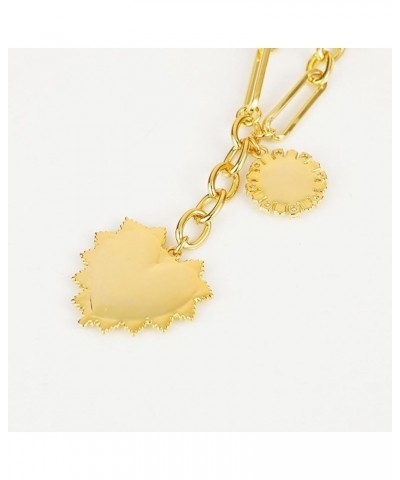 Chunky Gold Necklace for Women, Heart Pendants Necklace Sun Flower Necklace Fashion Hip Hop Choker Gift Heart $19.13 Necklaces