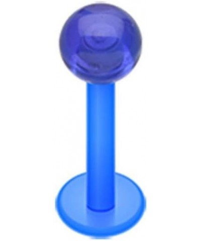 Basic UV Acrylic Flexible Shaft Labret 16 GA, Length: 10mm, Ball: 3mm, Blue $8.31 Body Jewelry