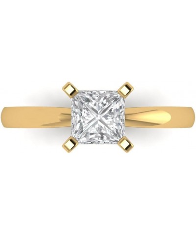 1.0 ct Princess Cut Solitaire Genuine Moissanite Engagement Wedding Bridal Promise Anniversary Ring in 14k Yellow Gold $119.1...