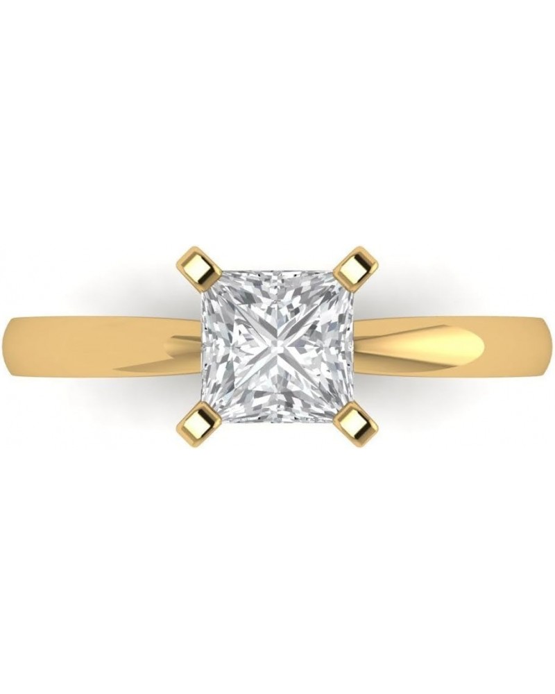 1.0 ct Princess Cut Solitaire Genuine Moissanite Engagement Wedding Bridal Promise Anniversary Ring in 14k Yellow Gold $119.1...