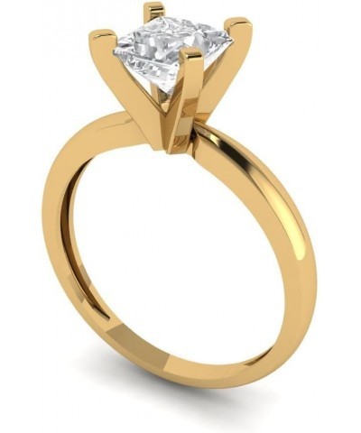 1.0 ct Princess Cut Solitaire Genuine Moissanite Engagement Wedding Bridal Promise Anniversary Ring in 14k Yellow Gold $119.1...