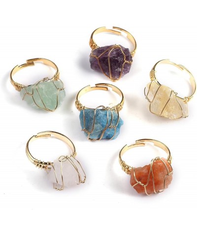 Natural Stone Adjustable Rings For Women Couple Colors Crystal Cluster Winding Ring Trend Wedding Band Couple Jewelry Party G...