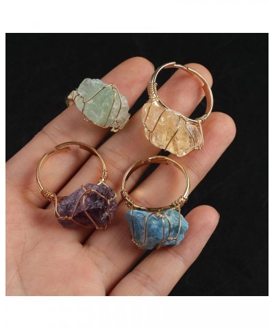 Natural Stone Adjustable Rings For Women Couple Colors Crystal Cluster Winding Ring Trend Wedding Band Couple Jewelry Party G...