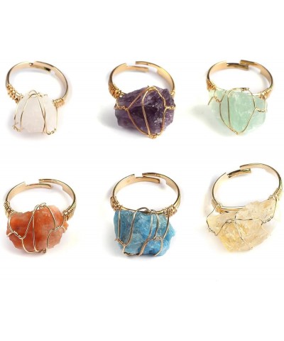 Natural Stone Adjustable Rings For Women Couple Colors Crystal Cluster Winding Ring Trend Wedding Band Couple Jewelry Party G...