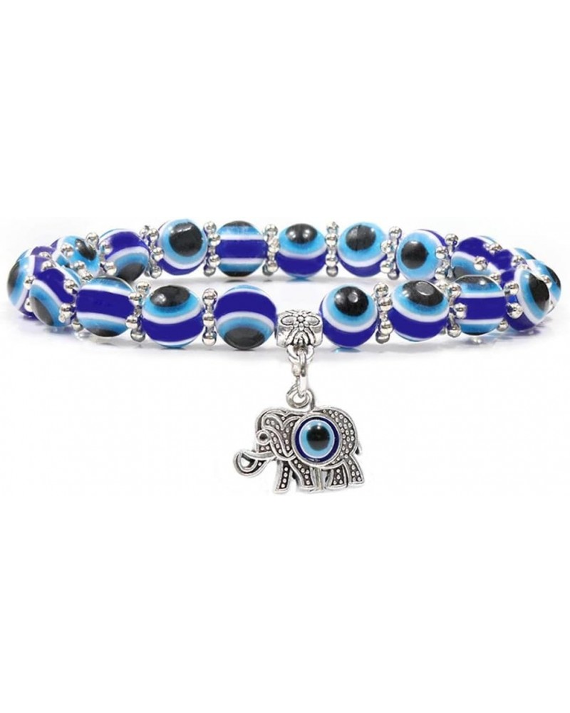 Evil Eye Bead Bracelet Blue Eye Hamsa Beaded Charm Stretch Bracelet Hand of Fatima Turkish Lucky Evil Eye Bracelet Good Luck ...