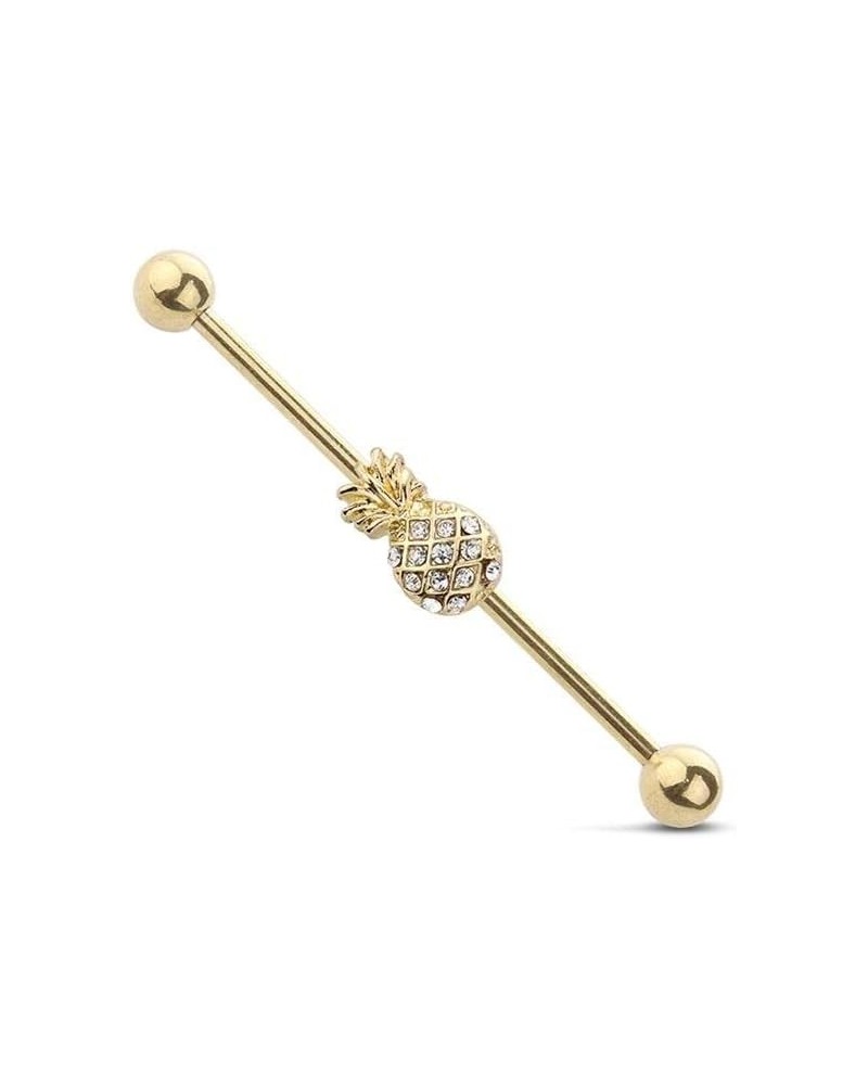 Industrial Barbell Pineapple 316L Surgical Steel bar 14g Fruit $6.88 Body Jewelry