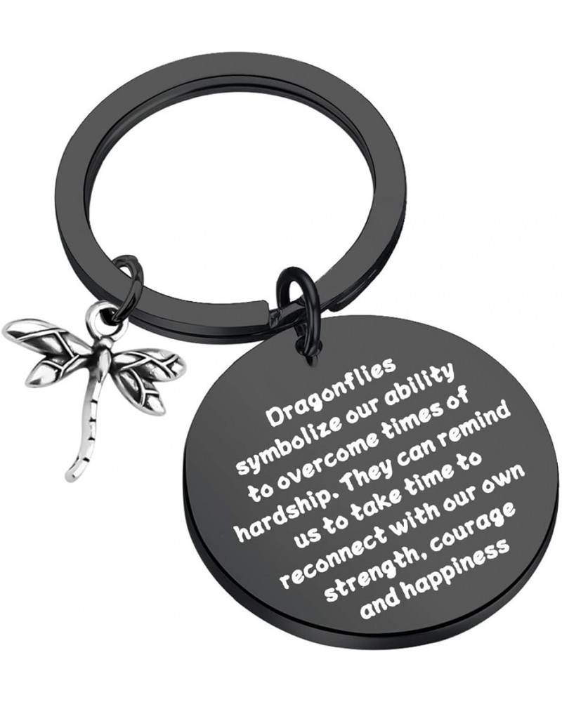 Dragonfly Keychain Dragonfly Lover Gift Inspiration Gift for Friend Encouragement Gift Dragonflies Symbolize Black $10.19 Pen...