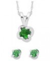 .925 Sterling Silver & Gemstone Swirl Stud Earrings & Pendant Necklace 18" - Choice of Gemstone 05 May - Lab Grown Emerald $8...