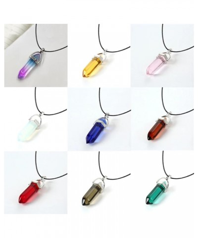 Hexagonal Column Quartz Necklaces,Turquoises Pink Crystal Pendent Necklace For Women Chain,Natural Stone Choker 5 $8.39 Neckl...