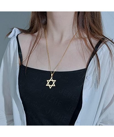 Judaism Jewish Star of David Religious Cross Pendant Necklace Earrings Sets for Women Men Hypoallergenic Jewelry Gold Set $10...