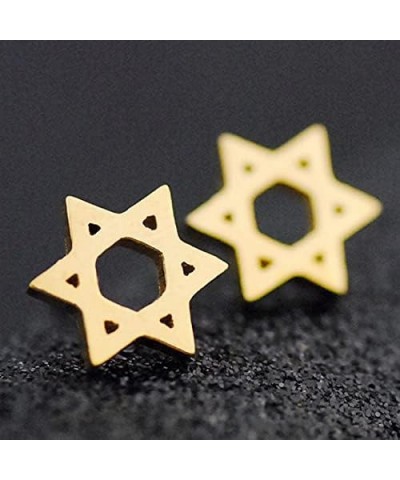 Judaism Jewish Star of David Religious Cross Pendant Necklace Earrings Sets for Women Men Hypoallergenic Jewelry Gold Set $10...