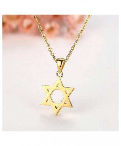 Judaism Jewish Star of David Religious Cross Pendant Necklace Earrings Sets for Women Men Hypoallergenic Jewelry Gold Set $10...