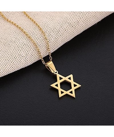 Judaism Jewish Star of David Religious Cross Pendant Necklace Earrings Sets for Women Men Hypoallergenic Jewelry Gold Set $10...