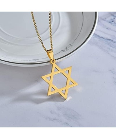 Judaism Jewish Star of David Religious Cross Pendant Necklace Earrings Sets for Women Men Hypoallergenic Jewelry Gold Set $10...