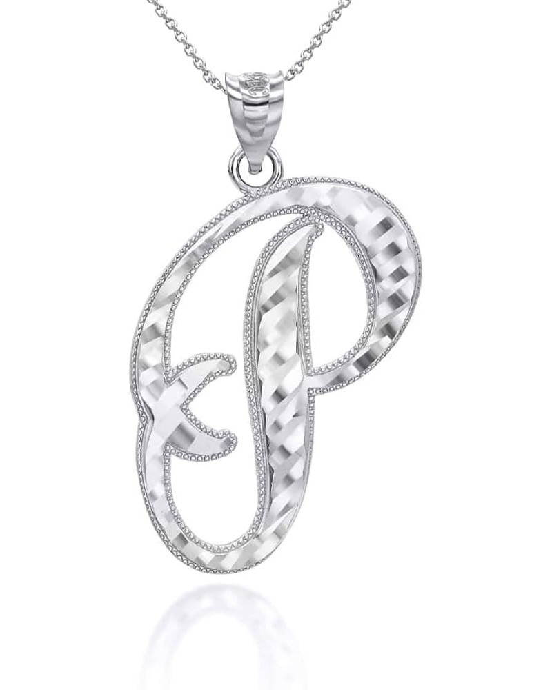 Exquisite .925 Sterling Silver Fine Dangling Cursive Initial A-Z Charm Pendant Necklace - Choice of Initial Letter & Chain Le...