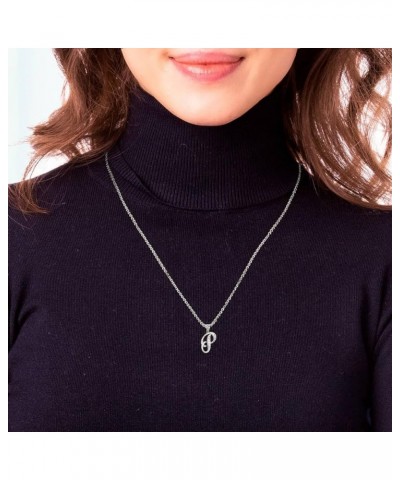 Exquisite .925 Sterling Silver Fine Dangling Cursive Initial A-Z Charm Pendant Necklace - Choice of Initial Letter & Chain Le...