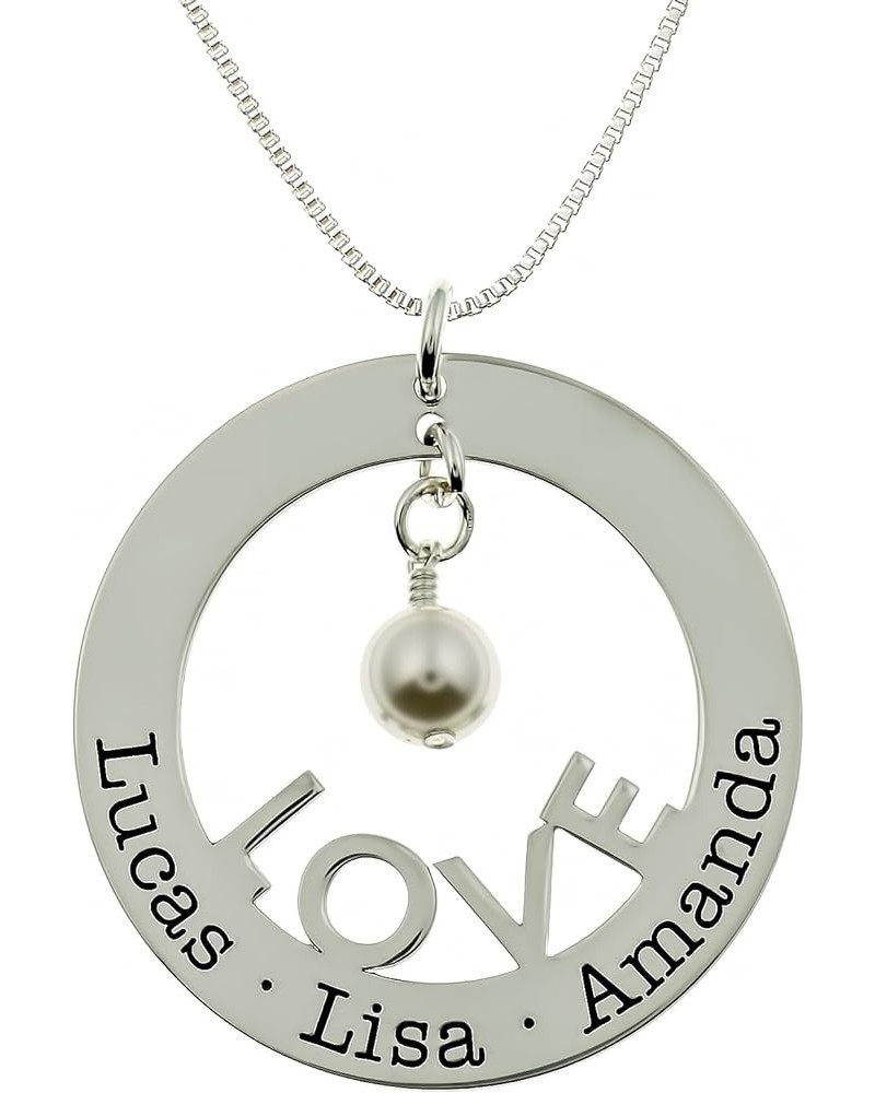 Personalized LOVE Washer Shiny Sterling Silver Necklace. Customize a Shiny Washer Charm. Choice of Sterling Silver Chain. 24"...