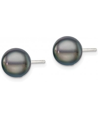 925 Sterling Silver 4 5mm Black Freshwater Cultured Button Pearl Stud Earrings 925 Sterling Silver - 8mm - 0.31 inch $44.52 E...