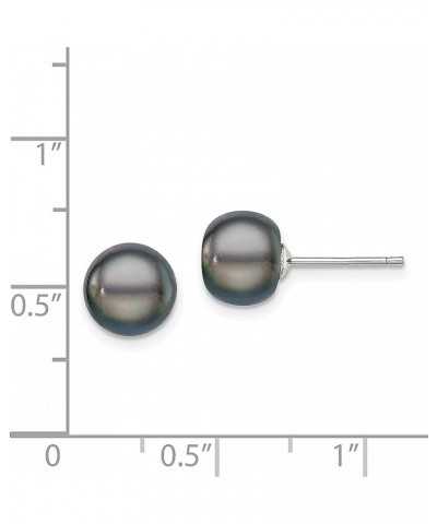 925 Sterling Silver 4 5mm Black Freshwater Cultured Button Pearl Stud Earrings 925 Sterling Silver - 8mm - 0.31 inch $44.52 E...