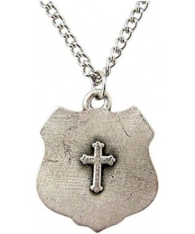 Police Officer Badge Charm Necklace, Silver Tone, 7/8 Inch $10.91 Necklaces